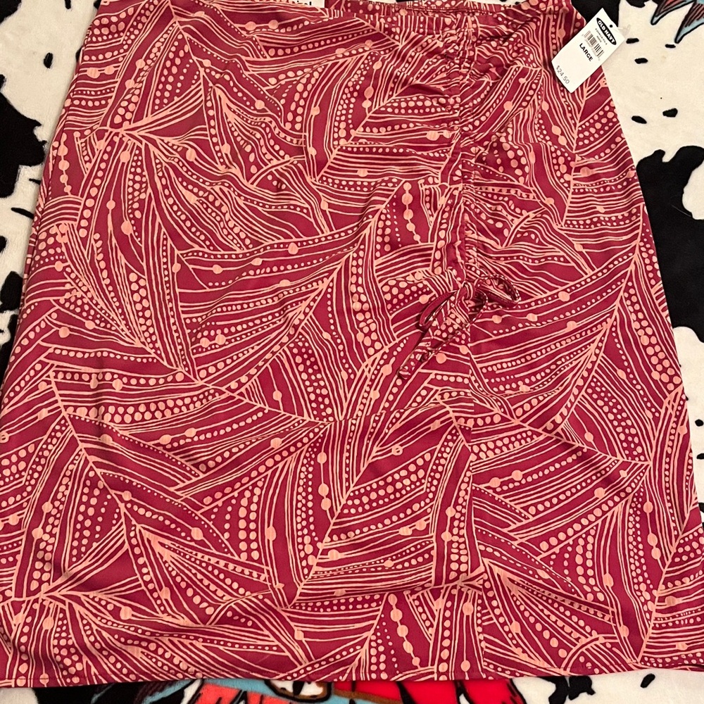 GAP Red and White Patterned Midi Skirt